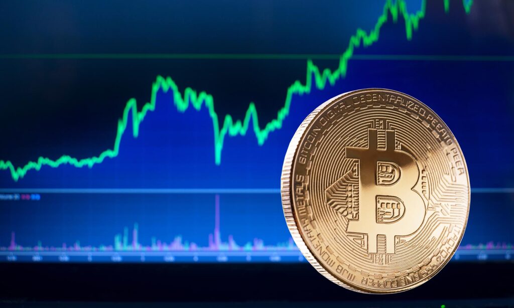Bitcoin price chart crossing $110,000 with halving event and ETF approval